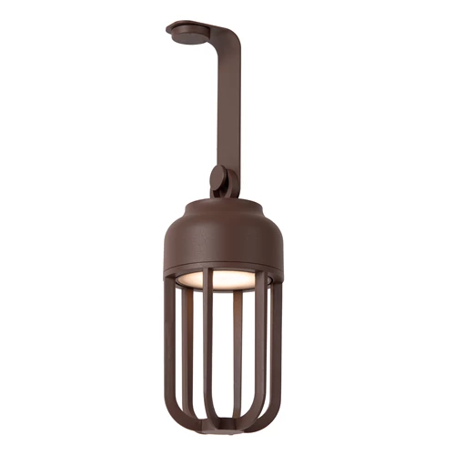 Lucide WELLS - Lámpara de pared Recargable Dentro/Fuera - Batería/acumulador - Ø 10 cm - LED Regul. - CCT - 1x5W 2700K/4000K - IP54 - Marrón óxido | Essential - detalle 1